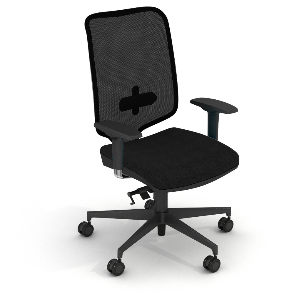 Sige de bureau BLOOM maille/tissu Hauteur ajustable A roulettes - noir -  Pitement noir