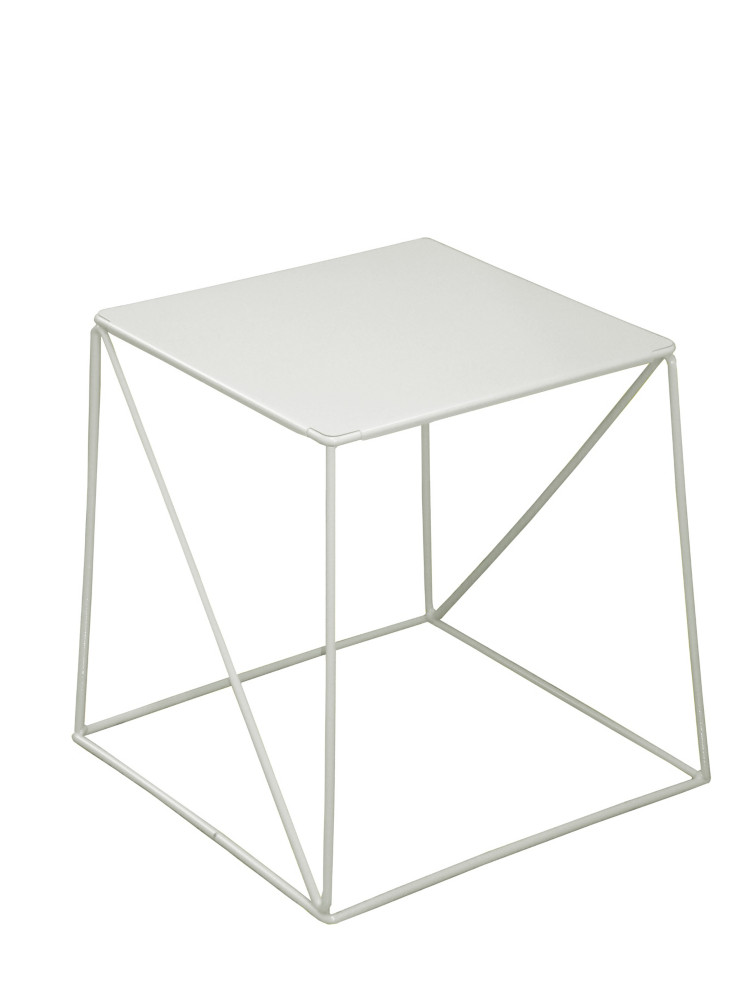Table basse carre mtal SLIMI CUBO 40 x 40 cm - Blanc