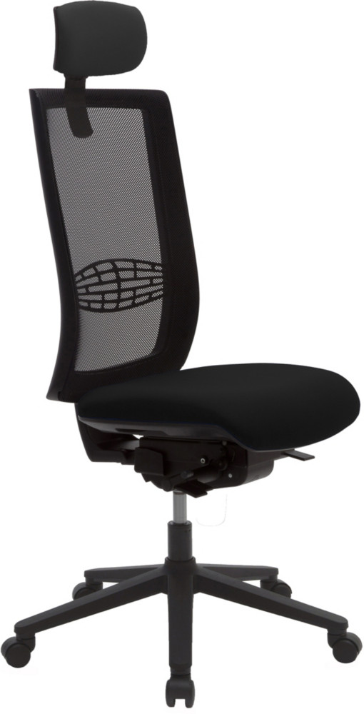 Sige de Bureau Infinity Maille et Tissu Noir Hauteur rglable - Dossier Appui-tte Roulettes