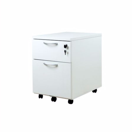 Caisson mobile 2 tiroirs L.42 x P.58 x H.60 cm - Blanc