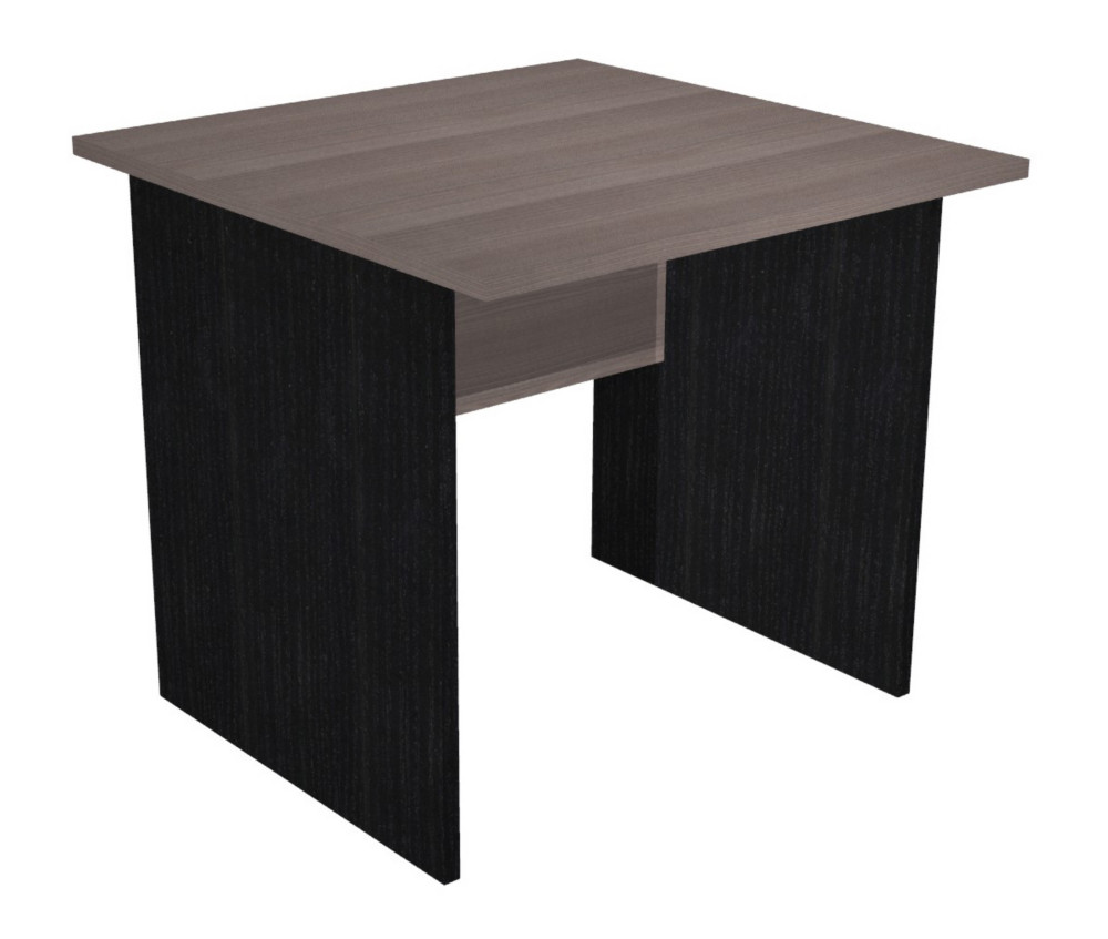 Bureau droit Pronto Bois - L.80 x P.80 cm - Plateau Cendre - Pieds panneaux Noir