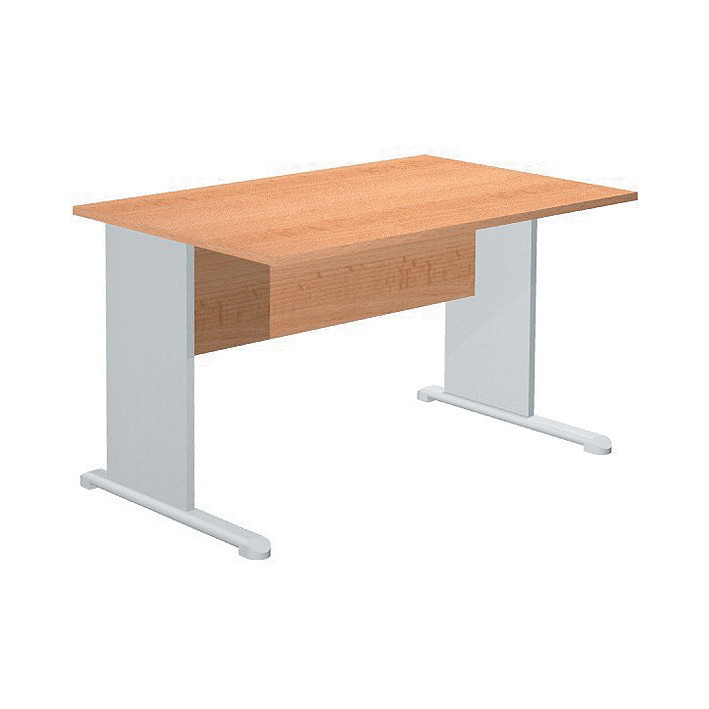 Bureau droit Pronto Bois - L.120 x P.80 cm - Plateau Aulne - Pieds L Aluminium