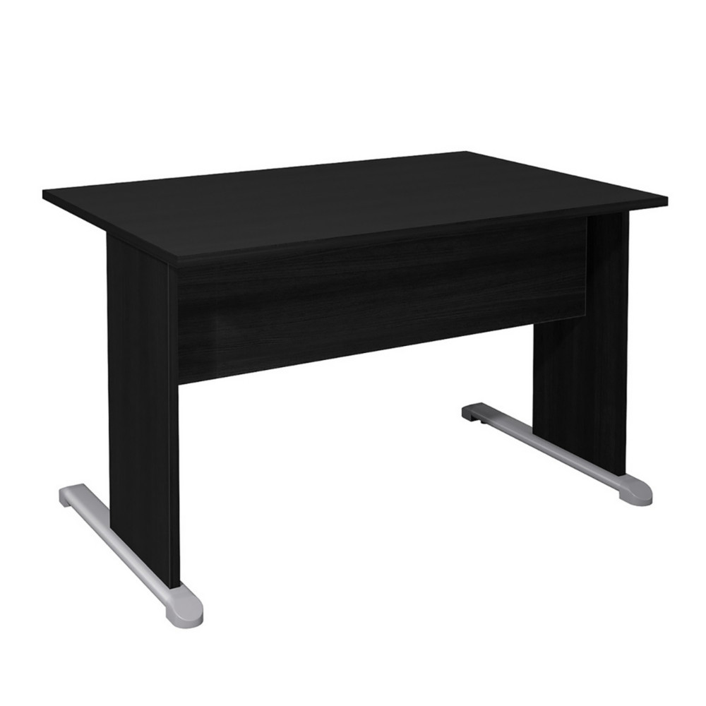 Bureau droit Pronto Bois - L.120 x P.80 cm - Plateau Noir - Pieds L Noir