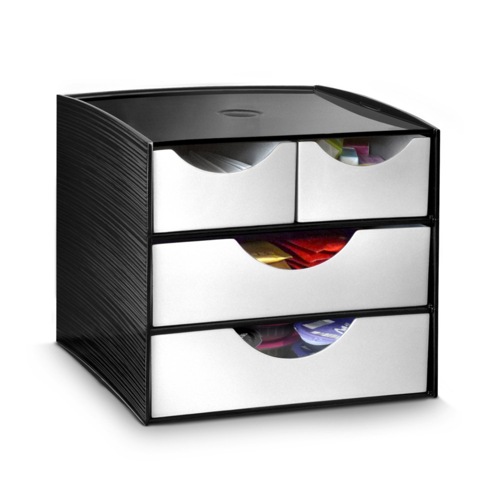 Cep Module de rangement Take a Break, 4 tiroirs pour cuisine et salle de pause - Noir/Gris mtal