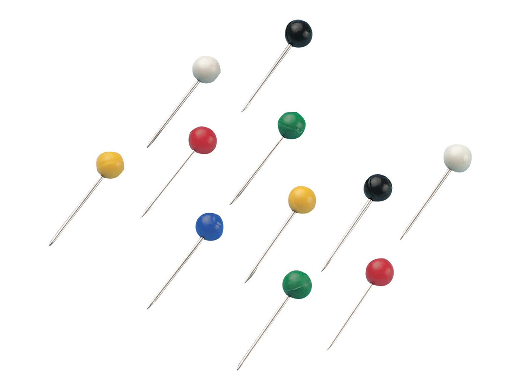 MONDOFFICE Epingles à tête ronde 15 mm coloris assortis - paquet de 100