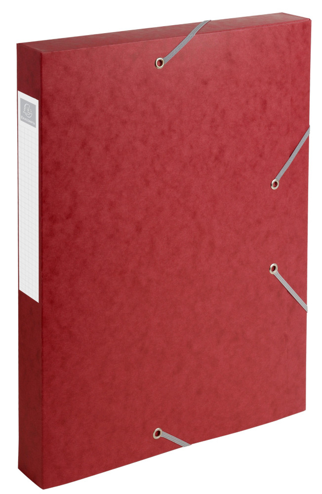 Exacompta Bote de classement A4 Cartobox - Carte lustre 7/10E- Dos 4 cm - Rouge