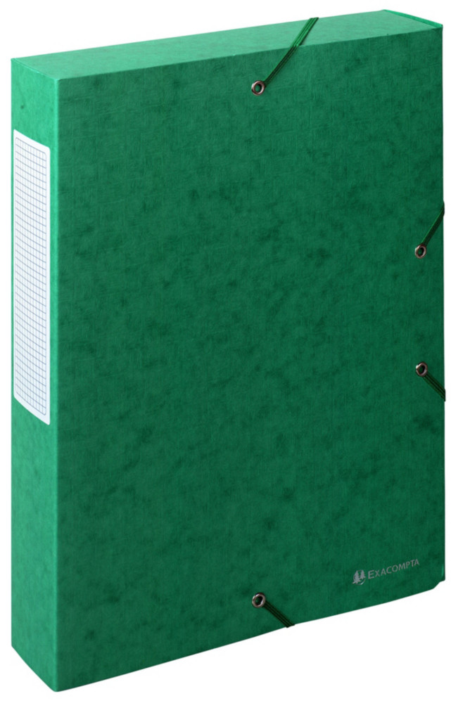 Exacompta Bote de classement A4 ExaboxScotten - Carte lustre gauffre7/10E - Dos 6 cm - Vert