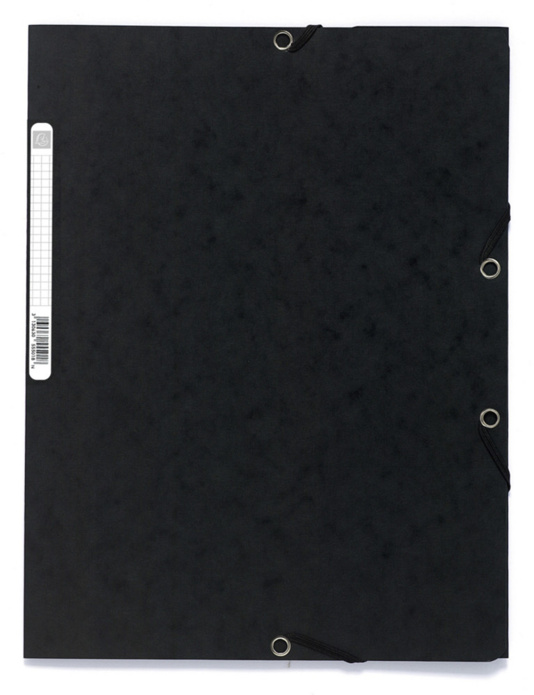 Exacompta Chemise Nature Future  3rabats et  lastiques A4 250feuilles 240x320mm en carte noir