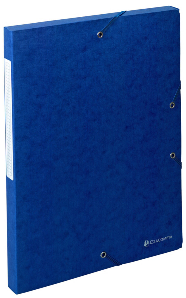 Exacompta Bote de classement A4 ExaboxScotten - Carte lustre gauffre7/10E - Dos 2,5 cm - Bleu