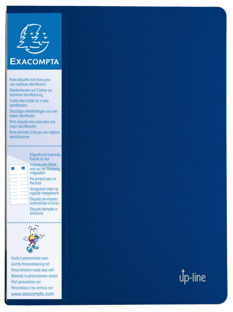 Exacompta Porte vues Up-line A4 avec porte-tiquette 3faces - Polypropylne - 20pochettes - 40 vues - Bleu