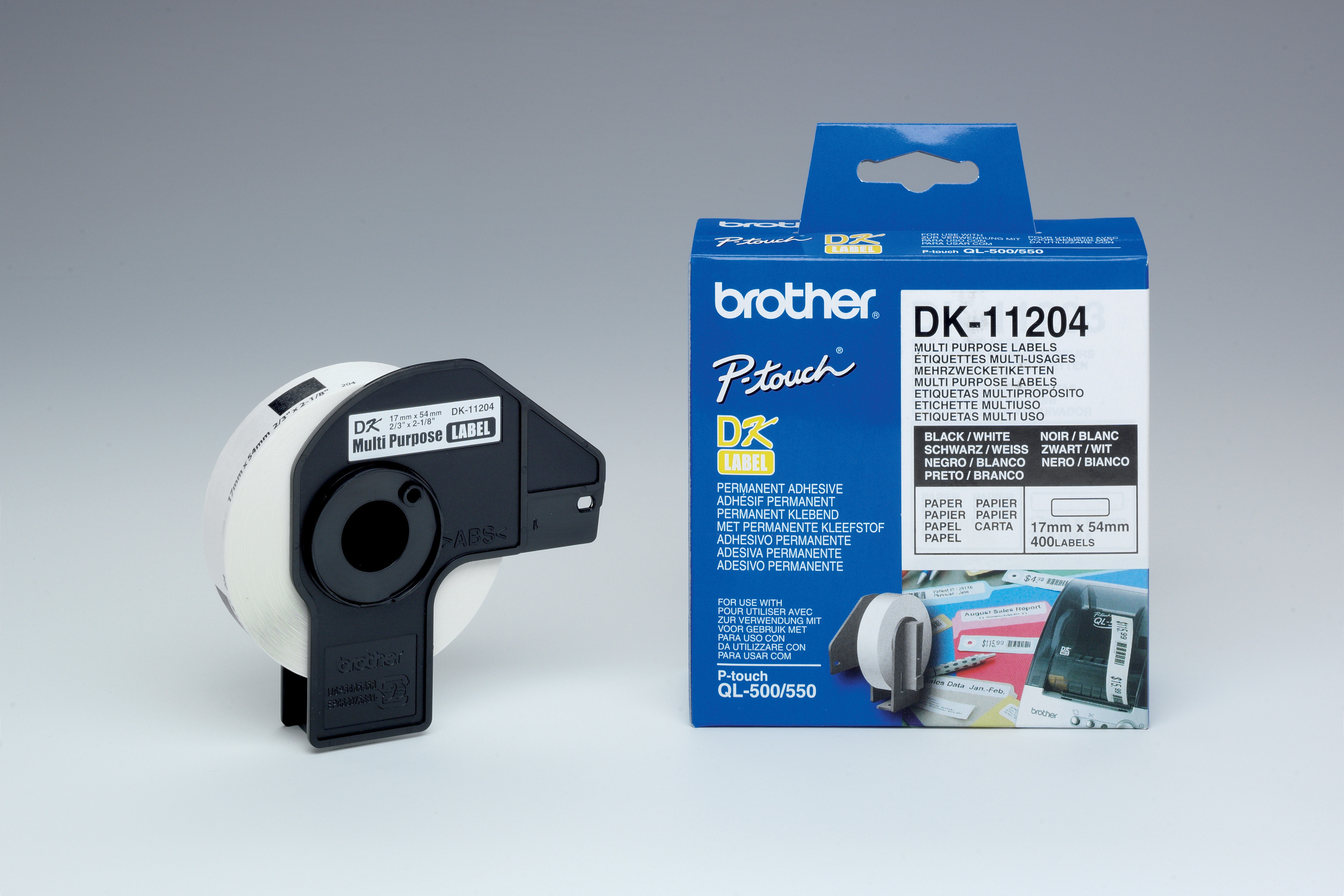 Brother DK 11209 étiquettes d'adresse 29 x 62 mm adhésif permanent et 800 étiquettes
