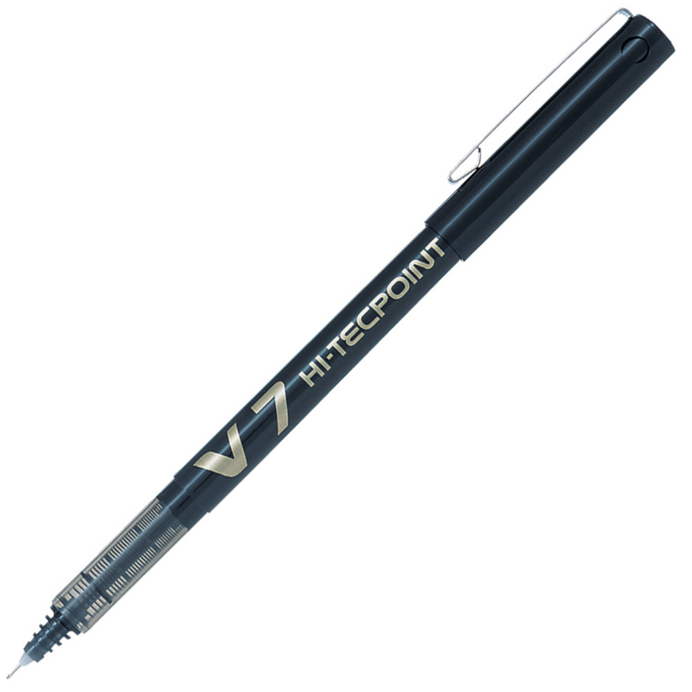 Pilot Hi-Tecpoint V7 - Stylo roller pointe moyenne 0,7 mm - Noir