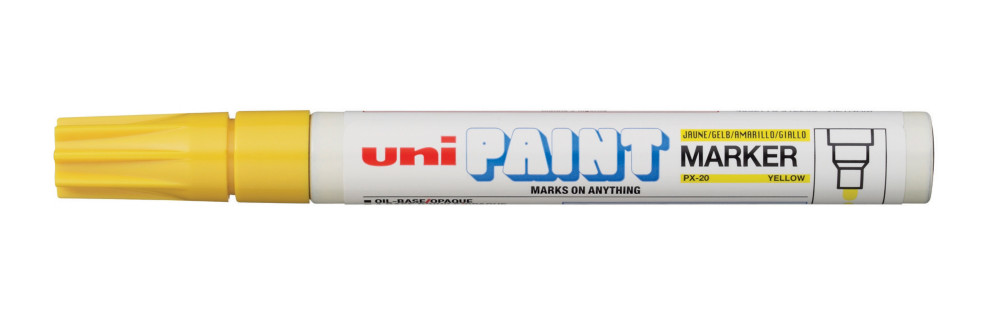 Uni Marqueur peinture Paint PX 20 pointe moyenne conique 1,8 - 2,2 mm - Jaune