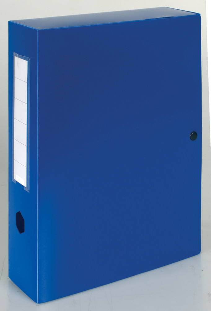 Exacompta Bote de classement A4 Fermeture pression - Polypropylne 7/10E - Dos 8 cm - Bleu - Lot de 10