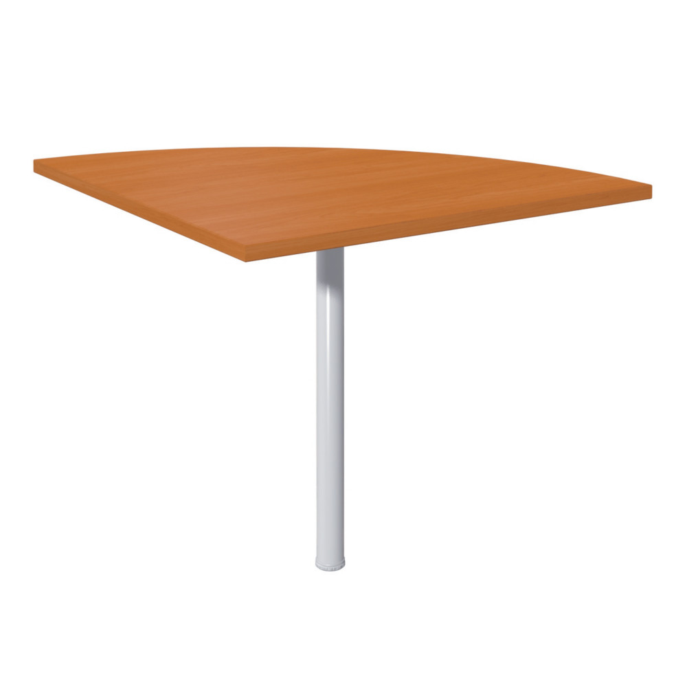 Angle de liaison arrondi 90 Biospace - Cts 80 cm - Plateau Htre - Pied tube Aluminium