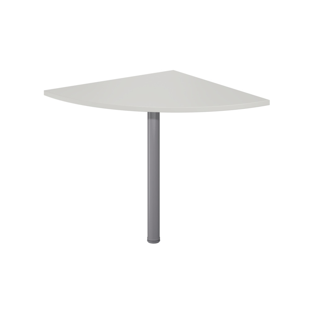 Angle de liaison arrondi 90 Biospace - Cts 80 cm - Plateau Gris - Pied tube Aluminium