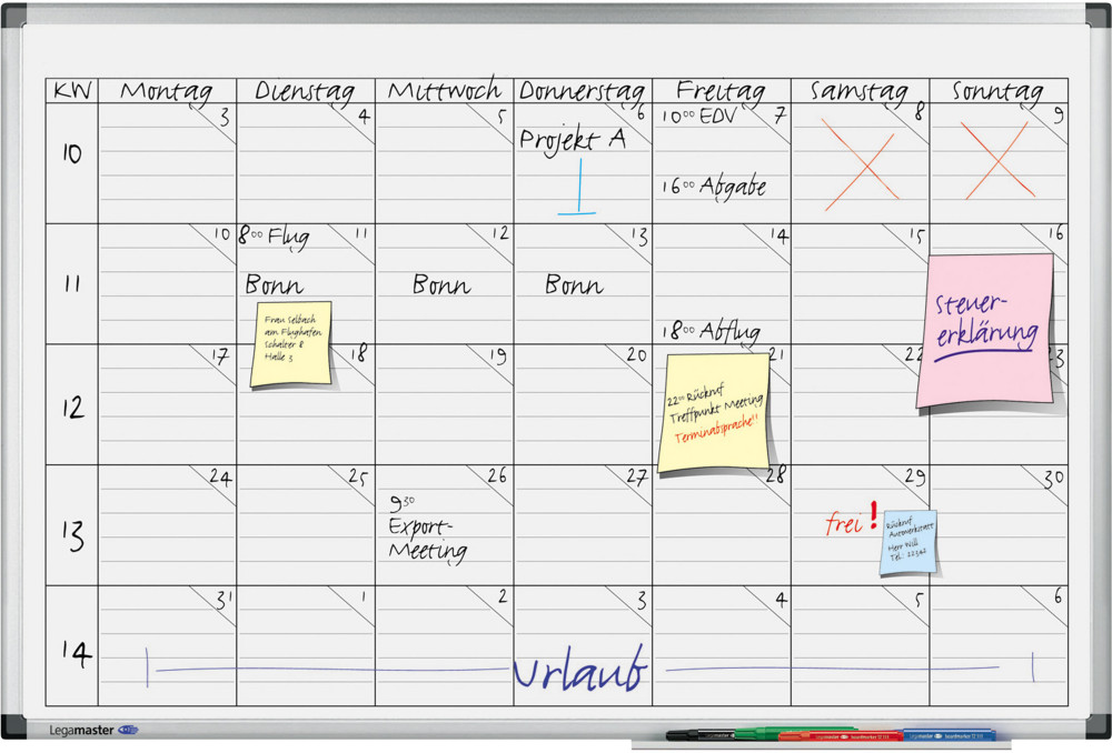 Legamaster Tableau planning universel blanc - 60x90cm