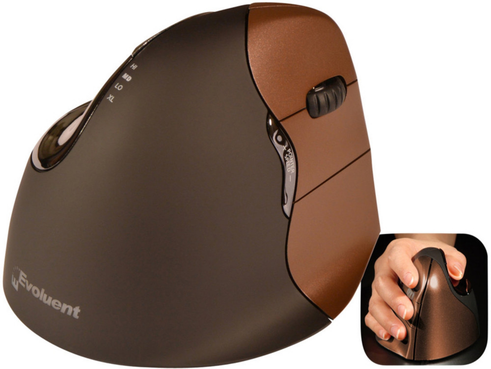 Bakker Elkhuizen Souris verticale Evoluent 4 sans fil Bluetooth droitier - Taille S