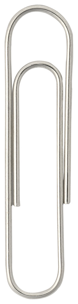 RAJA Trombones acier nickel 25 mm bout rond - Bote de 1000