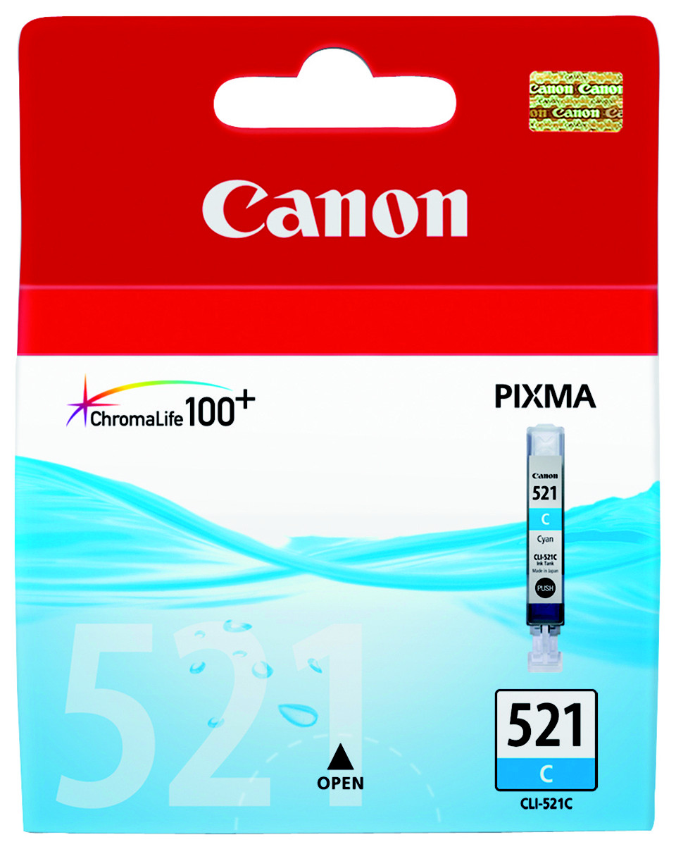 Canon CLI-521 Cartouche d'encre authentique 2934B001 - Cyan