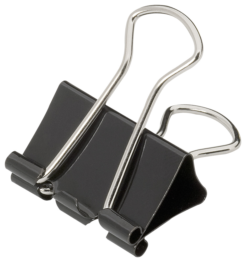 MONDOFFICE Pince double clip noire 25 mm capacité 50 feuilles - Boîte de 12