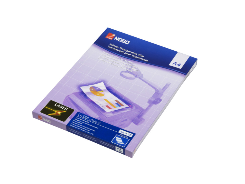 Nobo Bote de 50 transparents pour laser couleur