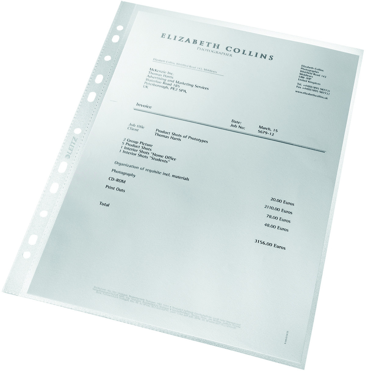 Leitz Pochettes perforées transparentes grainées recyclées A4 polypropylène 90 microns 11 trous - Lot de 100