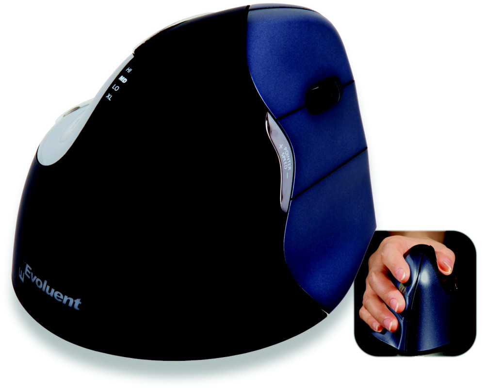 Bakker Elkhuizen Souris verticale Evoluent 4 sans fil Bluetooth droitier - Taille M