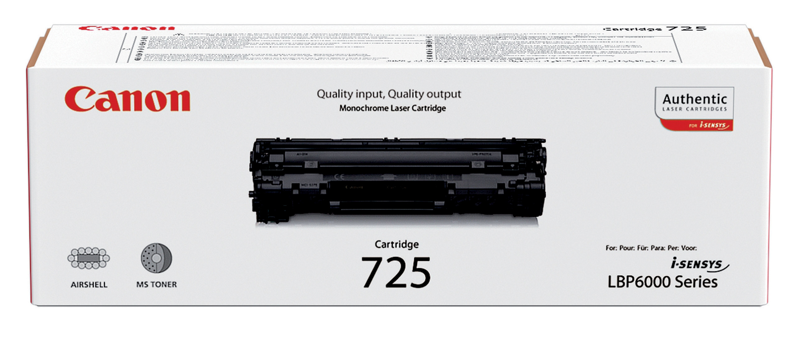 Canon 725 BK Toner authentique 3484B002 - Noir