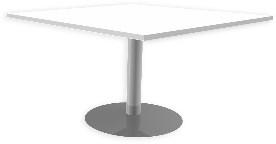 Table d'extension pitement tulipe Aluminium - plateau Blanc -124,5 x 120 cm