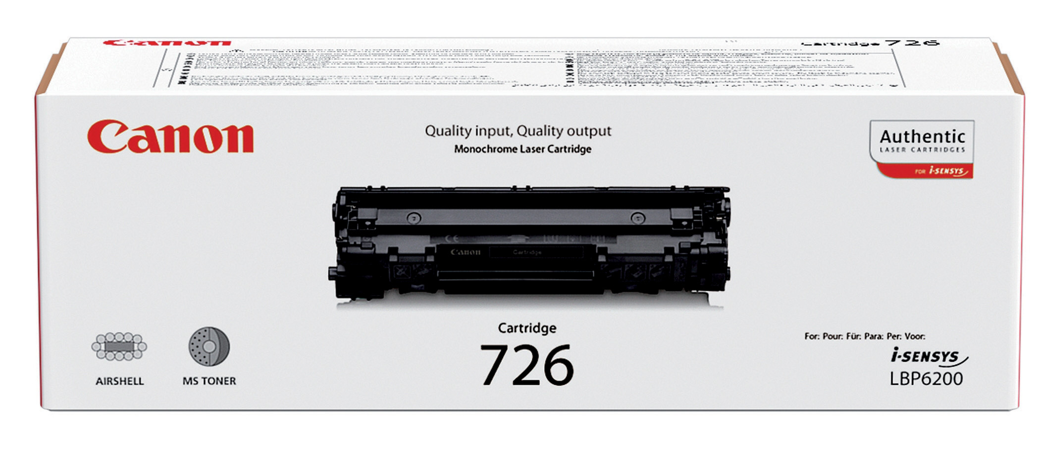 Canon 726 BK Toner authentique 3483B002 - Noir