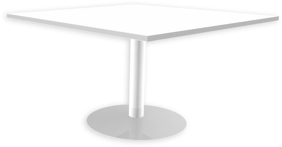 Table d'extension pitement tulipe Blanc - plateau Blanc -124,5 x 120 cm