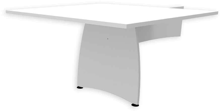 Table d'extension carre L.124,5 x P.120 cm mlamin pieds pleins - Blanc -