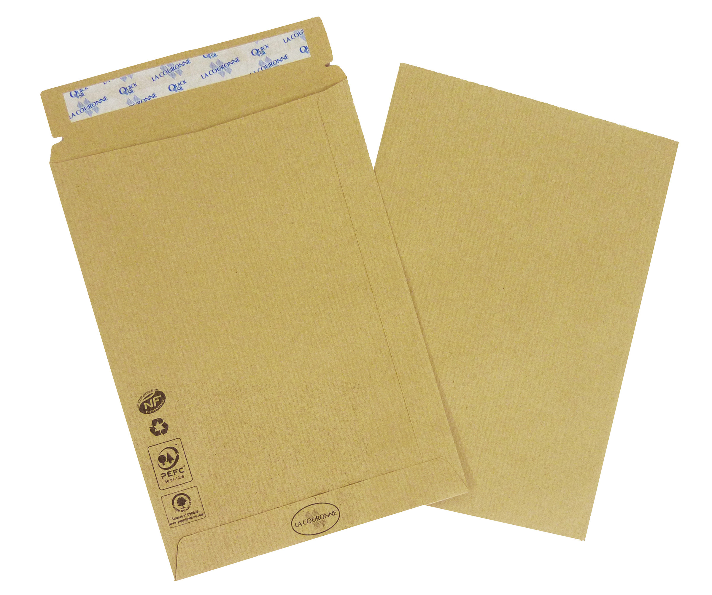 La Couronne Pochette kraft brun C5 162 x 229 mm 90g sans fenêtre - autocollante bande protectrice - Lot de 50
