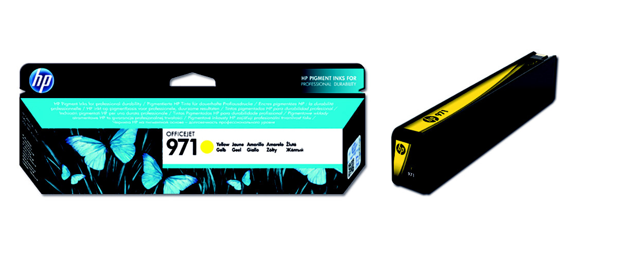 HP 971 Cartouche d'encre authentique CN624AE - Jaune