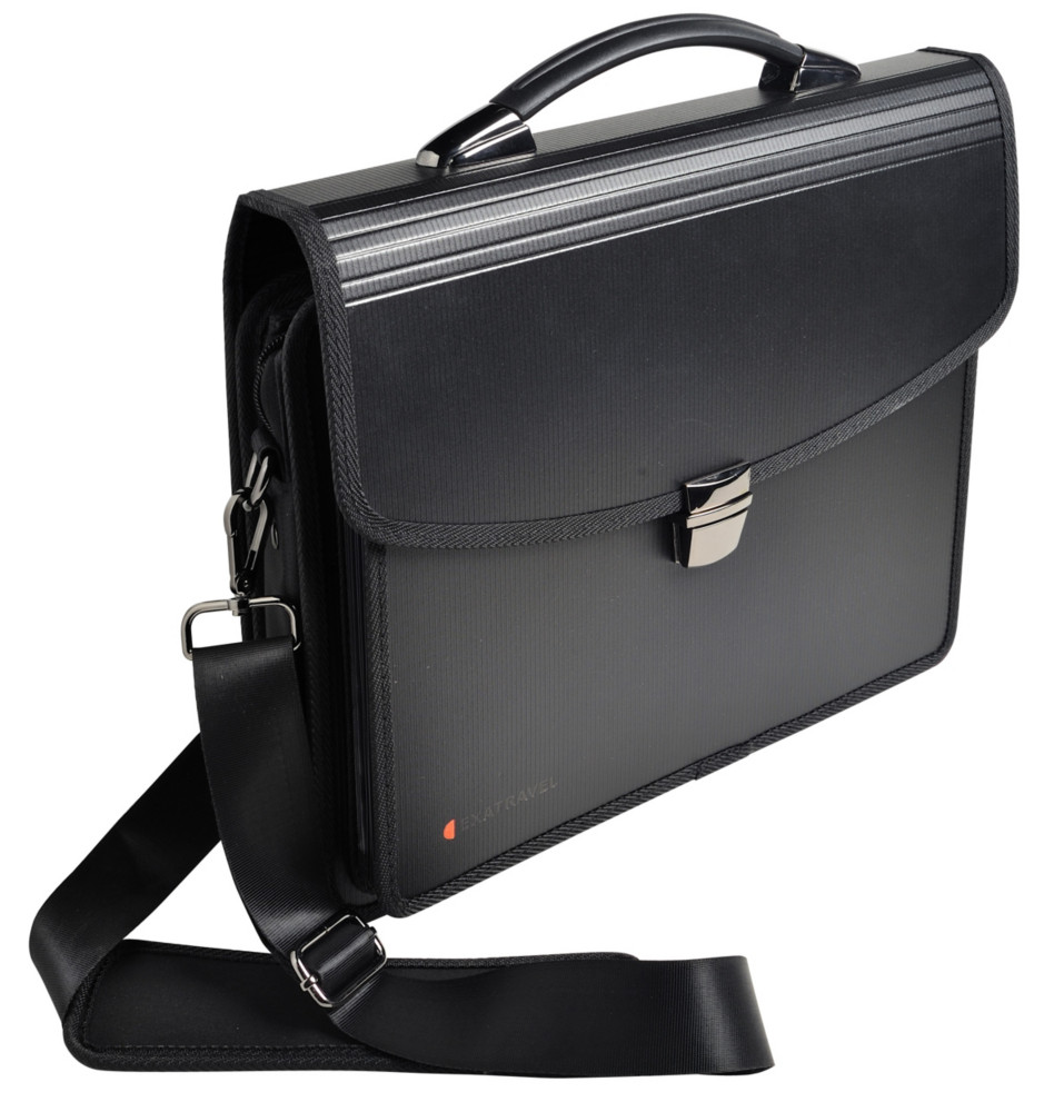 Exacompta Valisette multifonctions Exatravel Exactive 200 feuilles A4 7 compartiments Permet de transporter un ordinateur portable 15pouces (26 x 38 cm) Polypropylne Noir