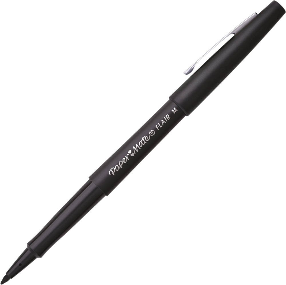 Paper Mate Flair Original Stylo feutre  capuchon pointe moyenne 1 mm - Noir