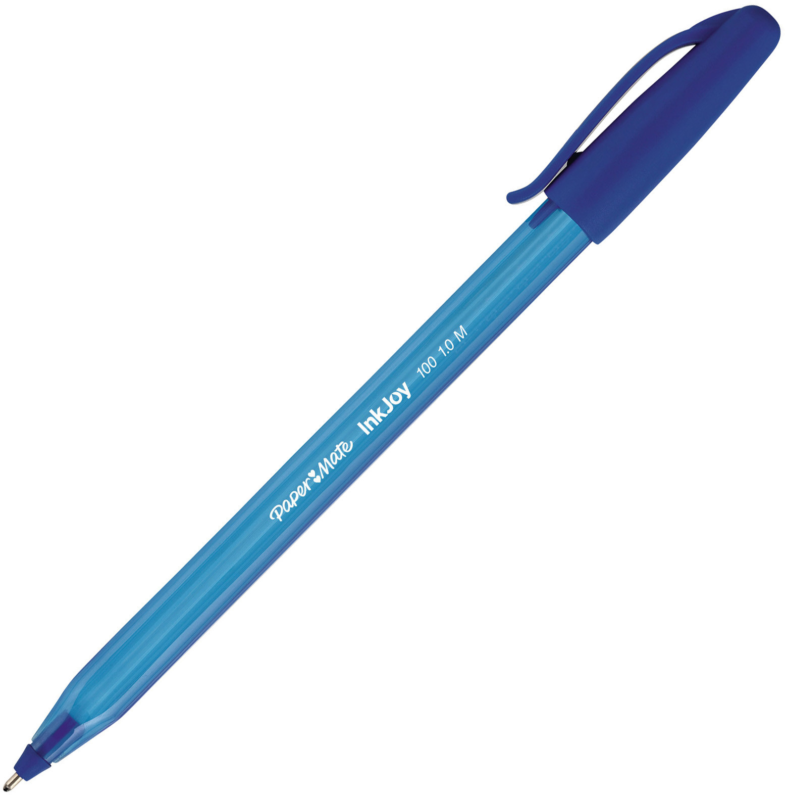 Paper Mate InkJoy 100 Stylo bille à capuchon pointe large 1 mm bleu