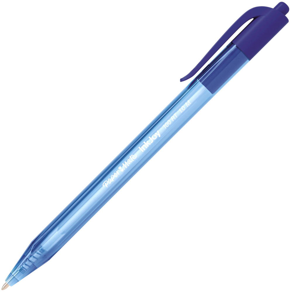 Paper Mate InkJoy 100 RT Stylo bille rtractable pointe moyenne 1mm bleu