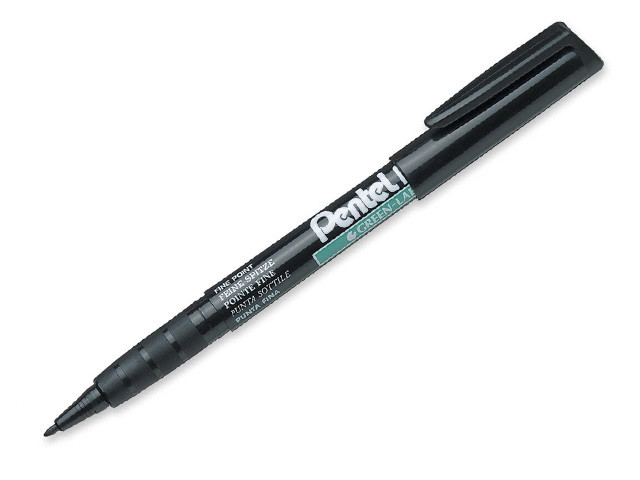 Pentel NMS50 -Marqueur permanent Green Label pointe fine 2 mm - Noir