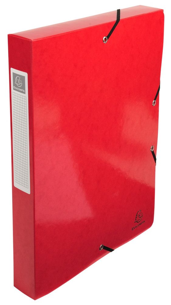 Exacompta Bote de classement A4 Iderama - Carte lustre pellicule 7/10E - Dos 4 cm - Rouge