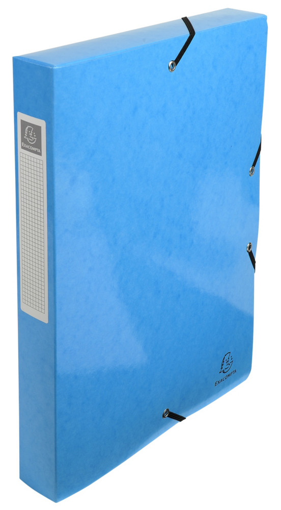 Exacompta Bote de classement A4 Iderama - Carte lustre pellicule 7/10E - Dos 4 cm - Bleu