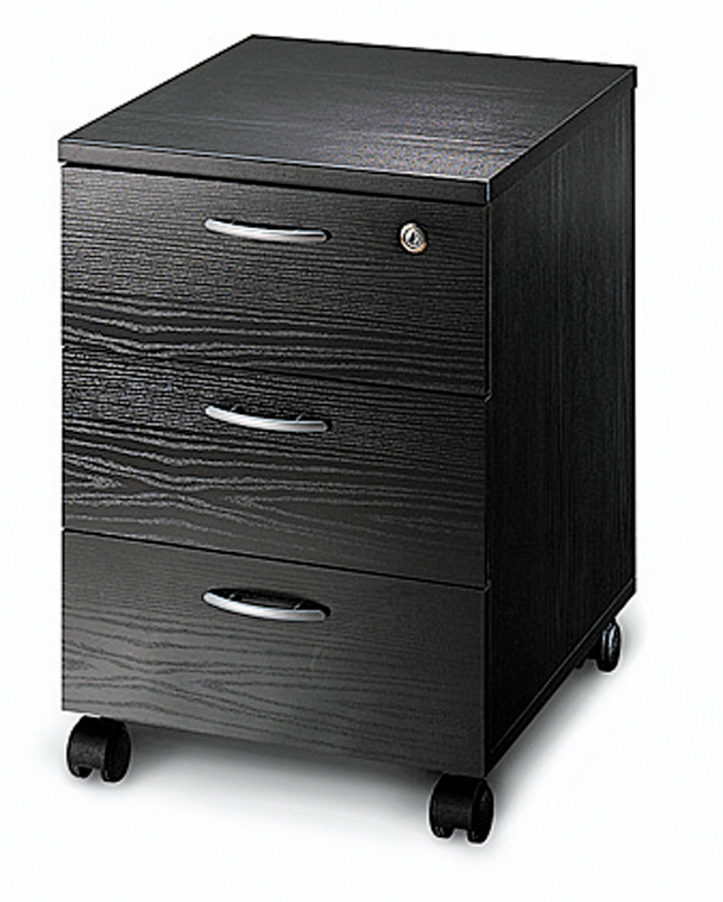 Caisson mobile Pronto - L.43 x P.42 x H.60 cm - 3 tiroirs - Noir