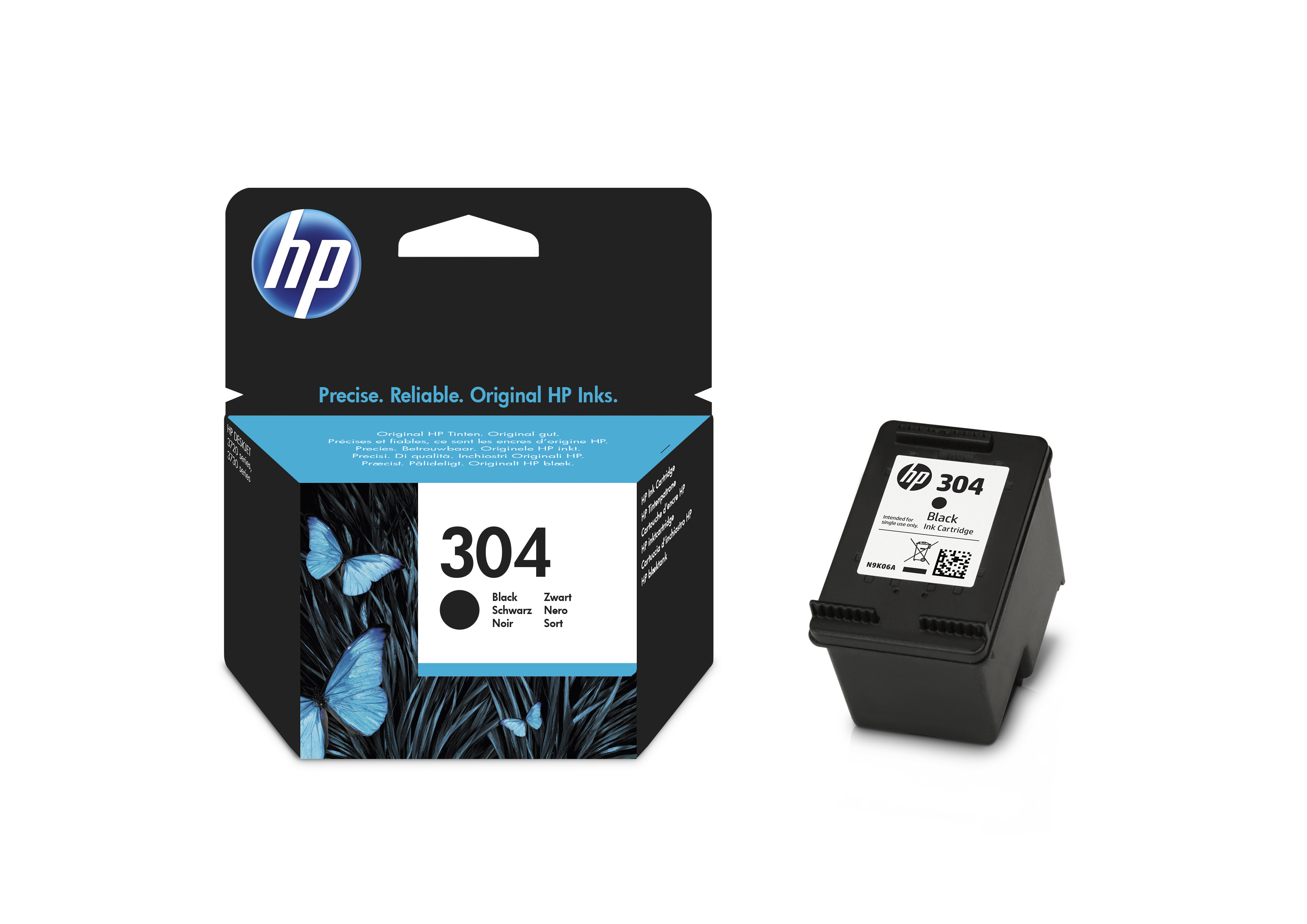 HP 304 Cartouche d'encre authentique N9K06AE - Noir