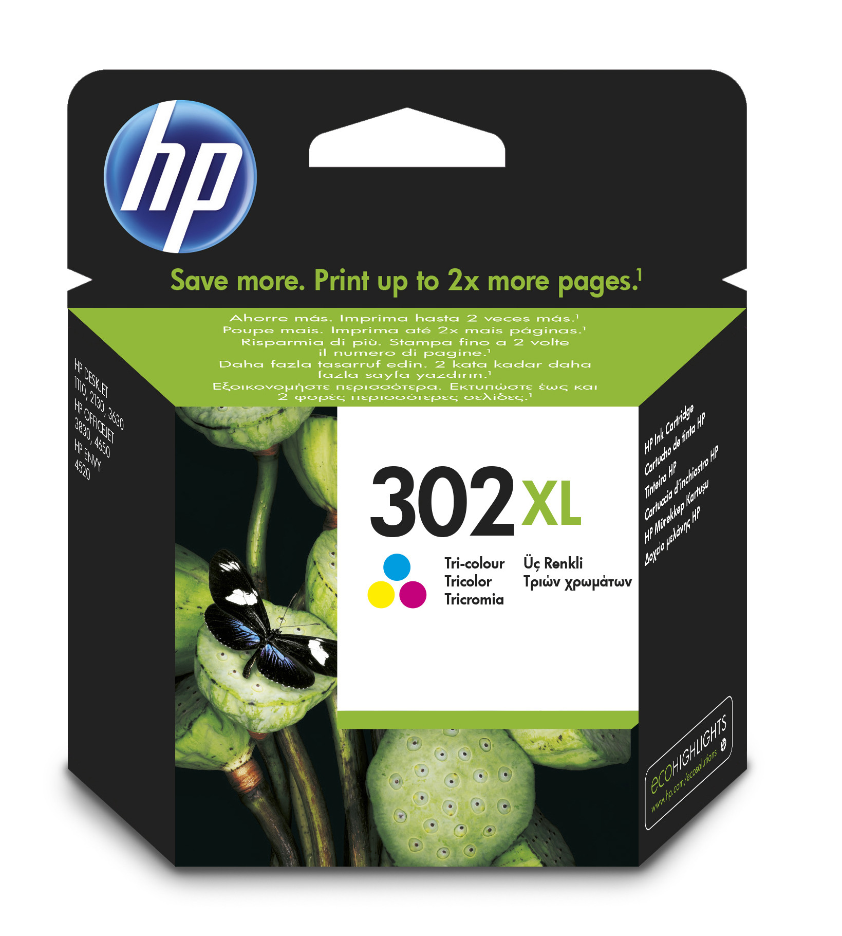 HP 302XL Cartouche d'encre authentique grande capacité F6U67AE - 3 couleurs