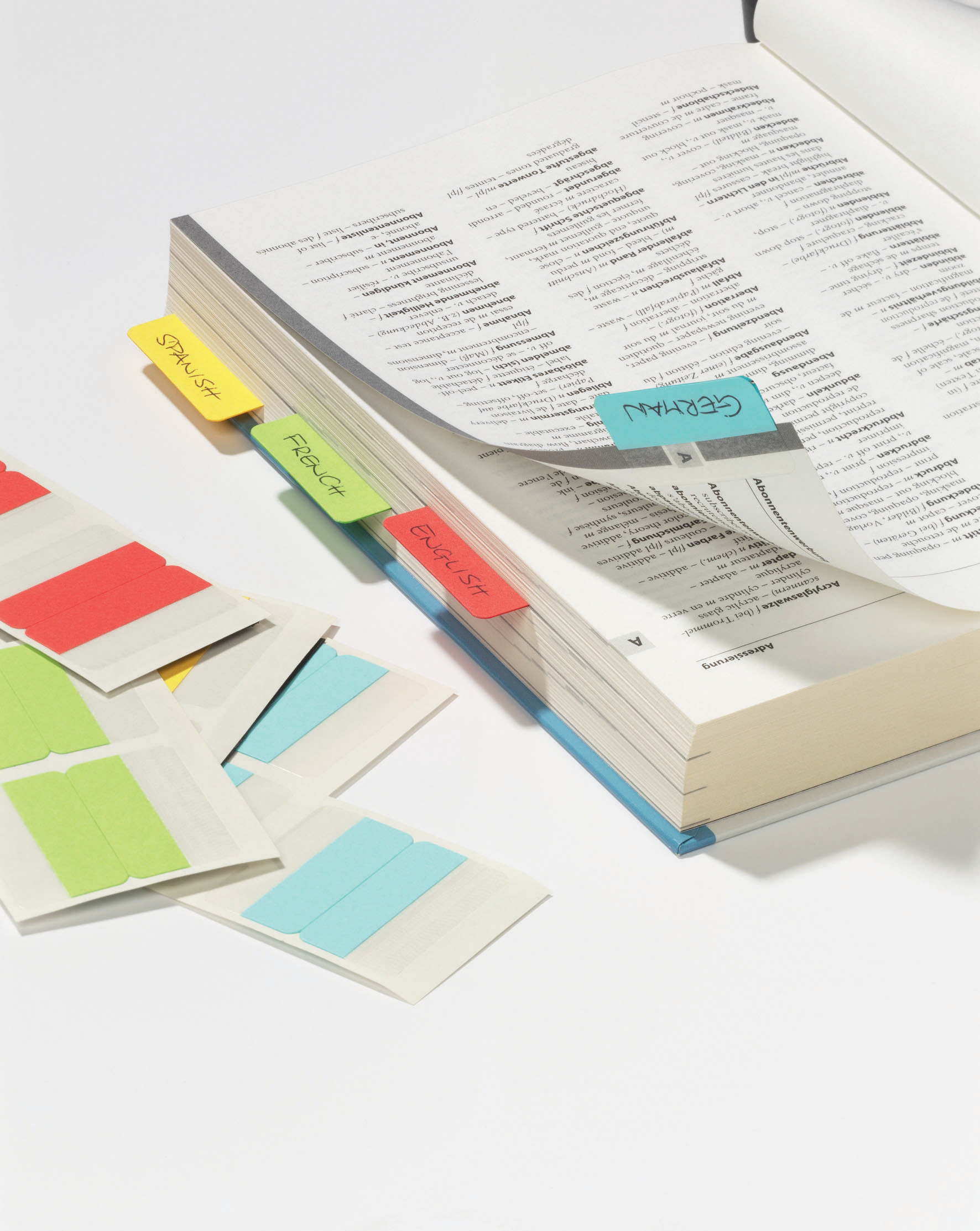 Durable Onglets autocollants Tabfix 25 mm 2 lignes, couleurs assorties