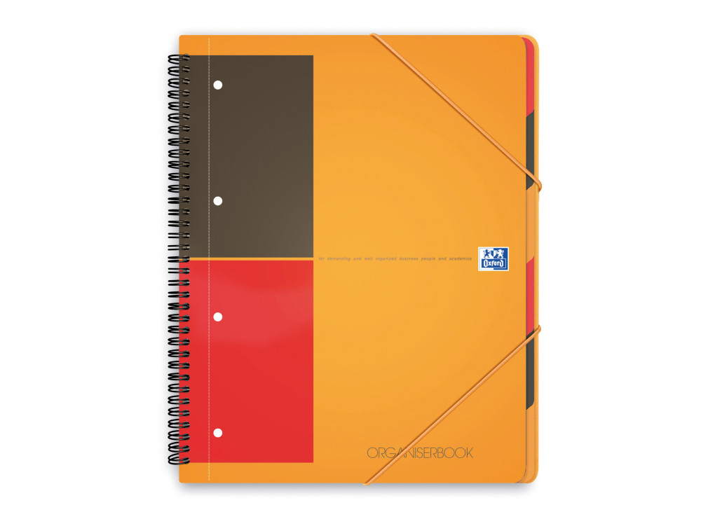 Oxford Cahier  spirale International Organiserbook A4+ 24 x 32 cm - 80g - Perfor 4 trous - Lign 6 mm - 160 pages