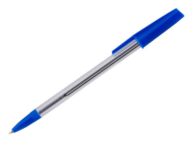 Stylo bille   capuchon pointe moyenne 0,7 mm - Bleu