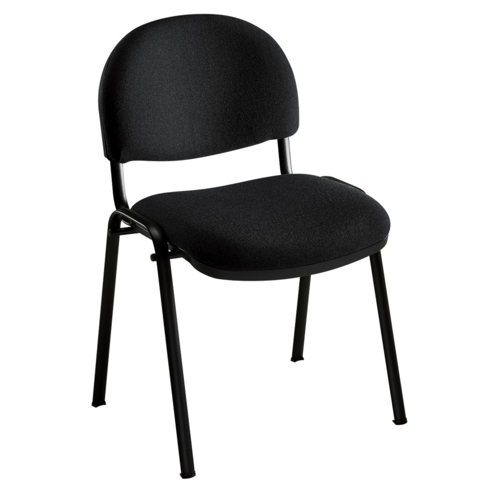 Chaise de runion PRIMA Tissu et Mtal Noir - Dossier