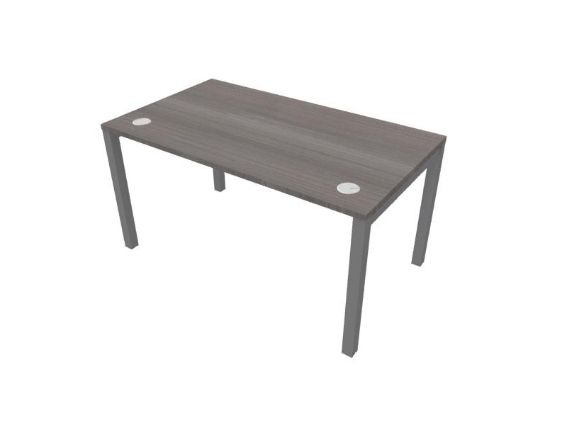 Bureau droit Burocolor avec obturateurs - L.160 x P.80 cm - Plateau Cdre - Pieds Aluminium